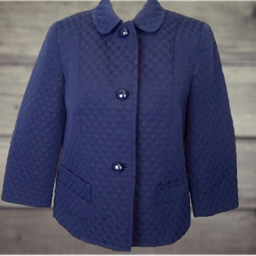 Talbots Navy Quilted Blazer